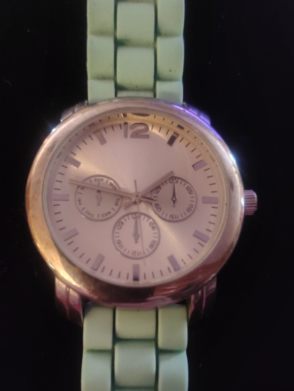 Women's Mint Green Silicone Strap Fashion Watch